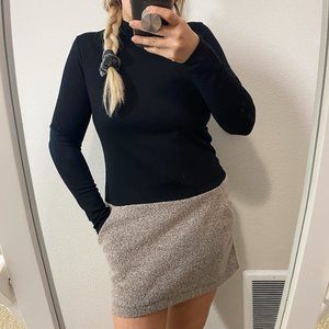 Free People High Neck Black Gray Dress with Pocket